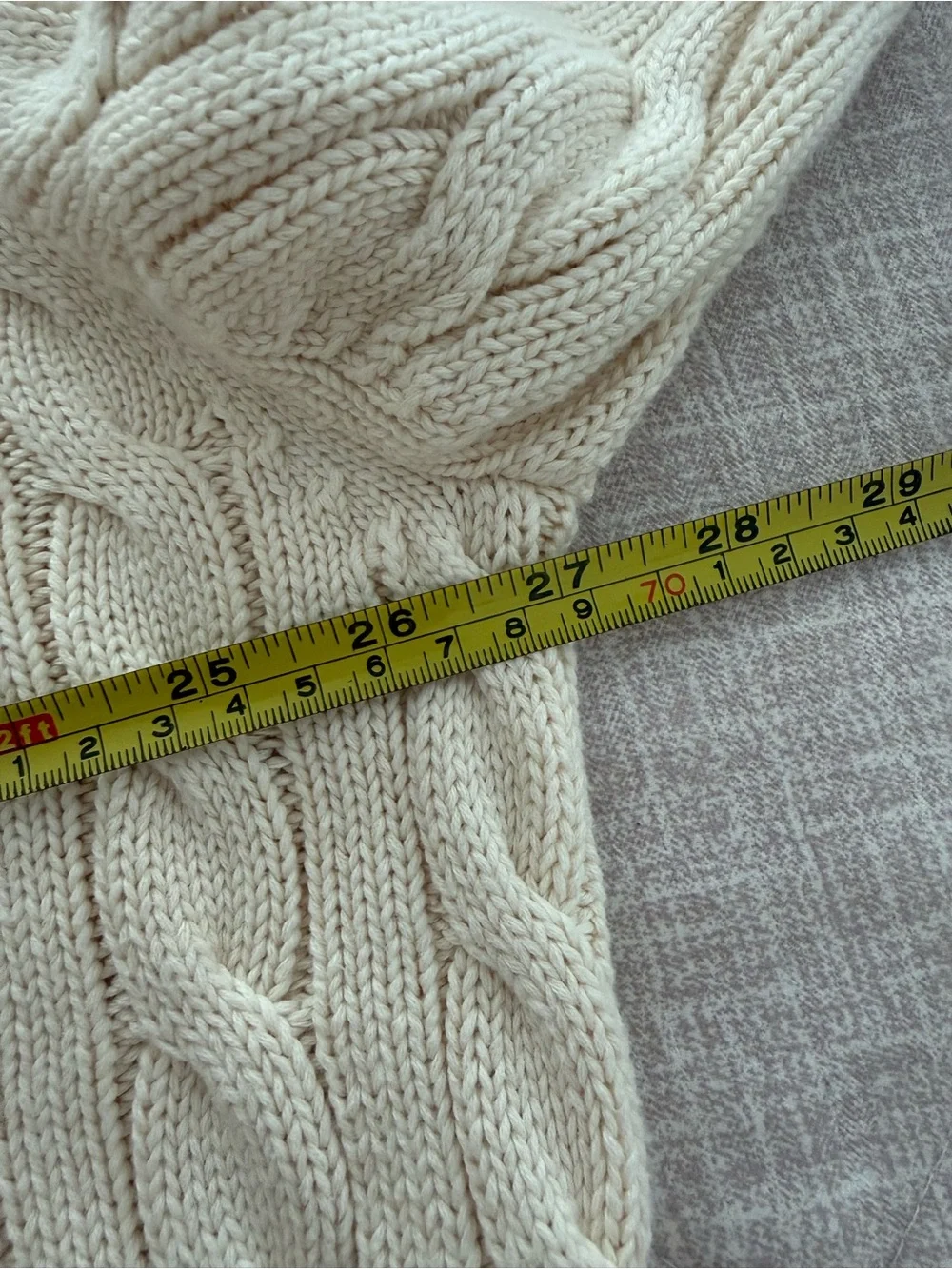 Polo Ralph Lauren Cable Knit Sweater Cream Cotton Size XXL 1967 Spellout Varsity